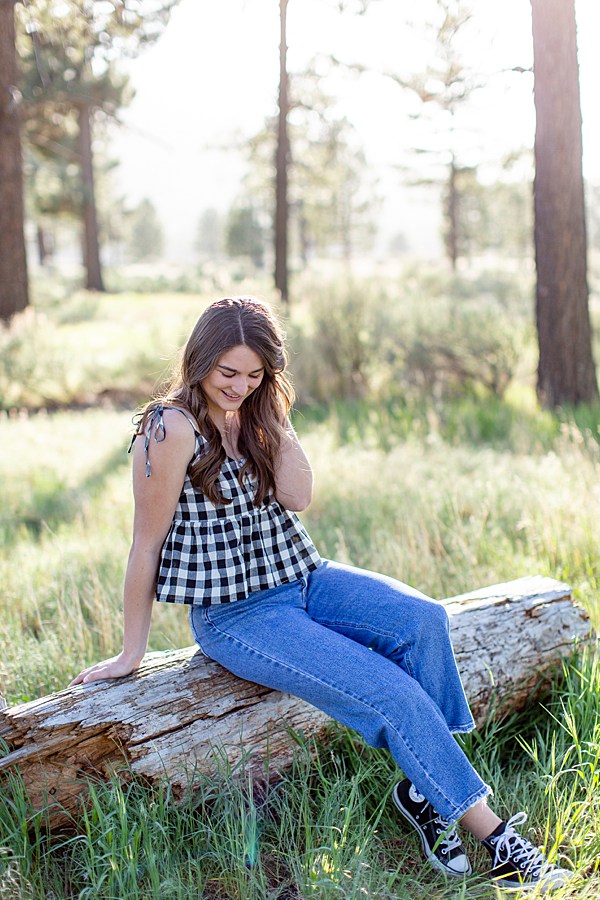 Lake Hemet Senior Girl Session | Aubrey Rae | girl standing in mountain meadow
