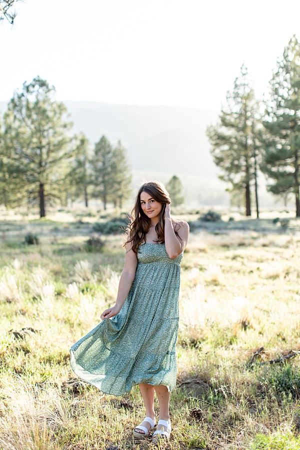 Lake Hemet Senior Girl Session | Aubrey Rae | girl standing in mountain meadow