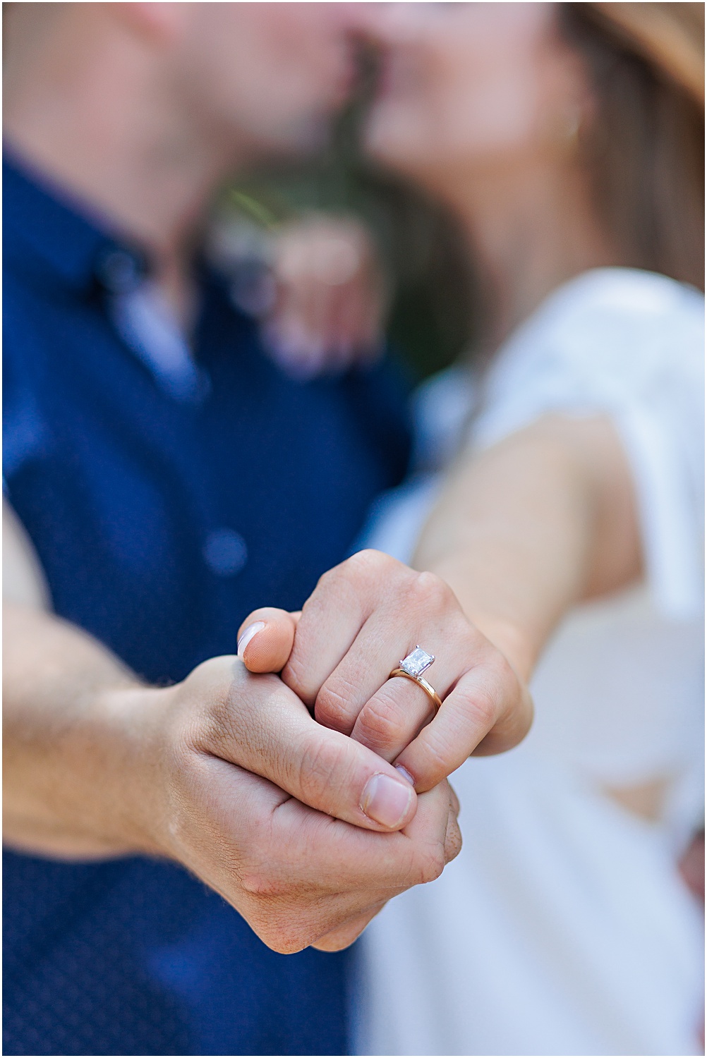 surprise proposal, couples hands, engagement ring