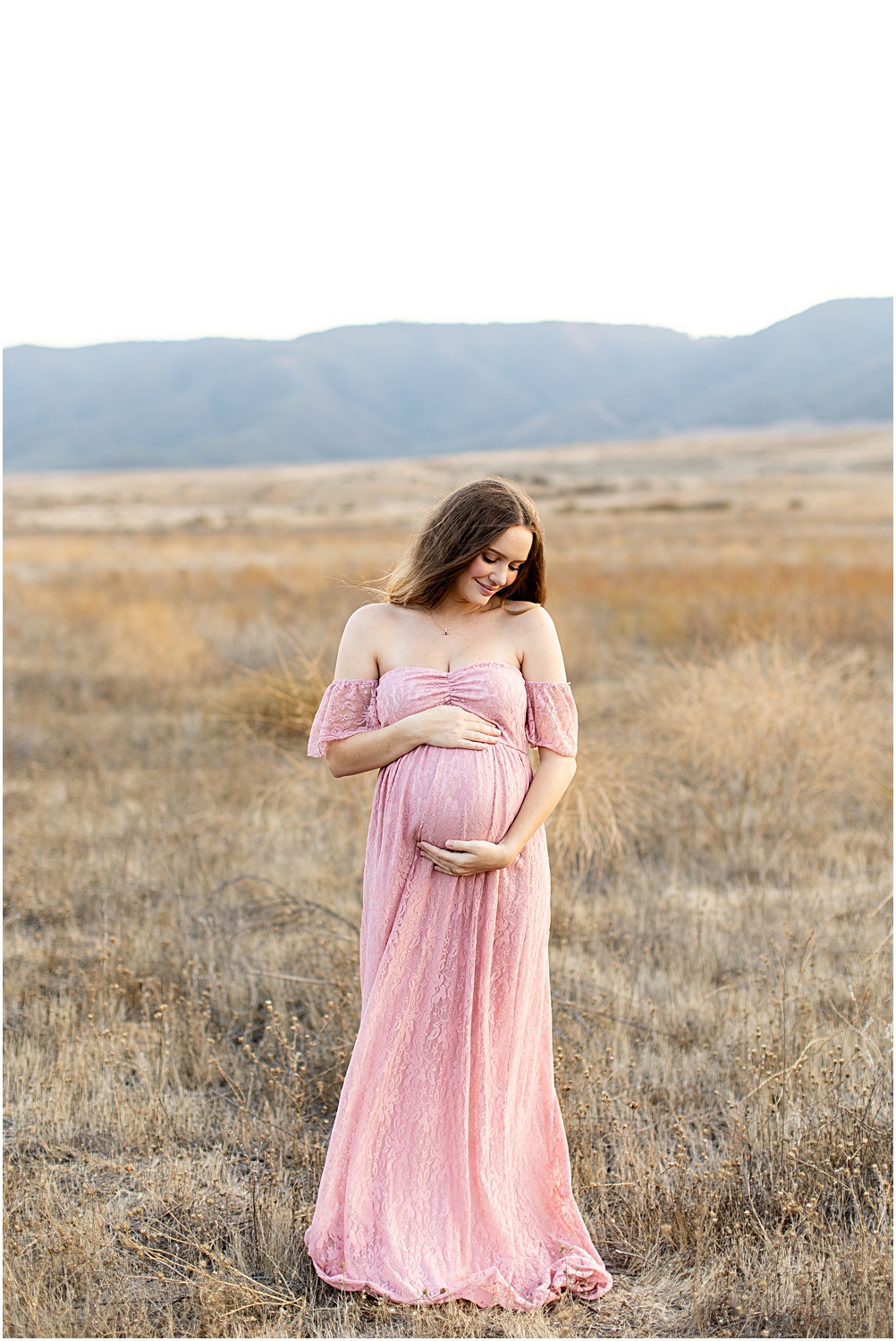 Maternity Photo Session Tips | Maternity photos, mommy-to-be in pink lace maxi dress