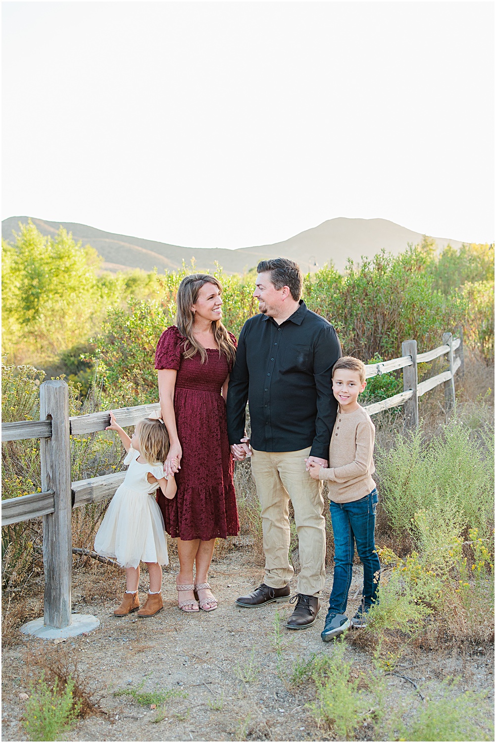 Menifee Family Photographer | Aubrey Rae | family of 4 posing together 