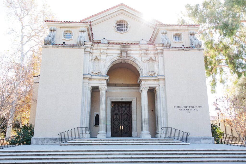 Engagement photos at Pomona College