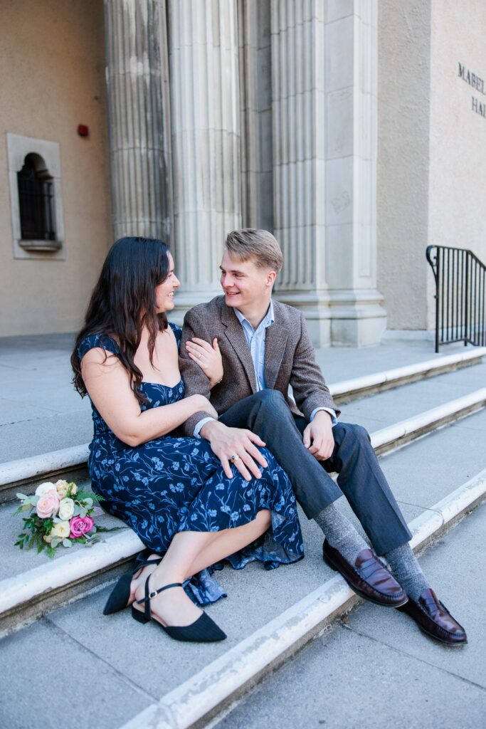 Engagement photos at Pomona College