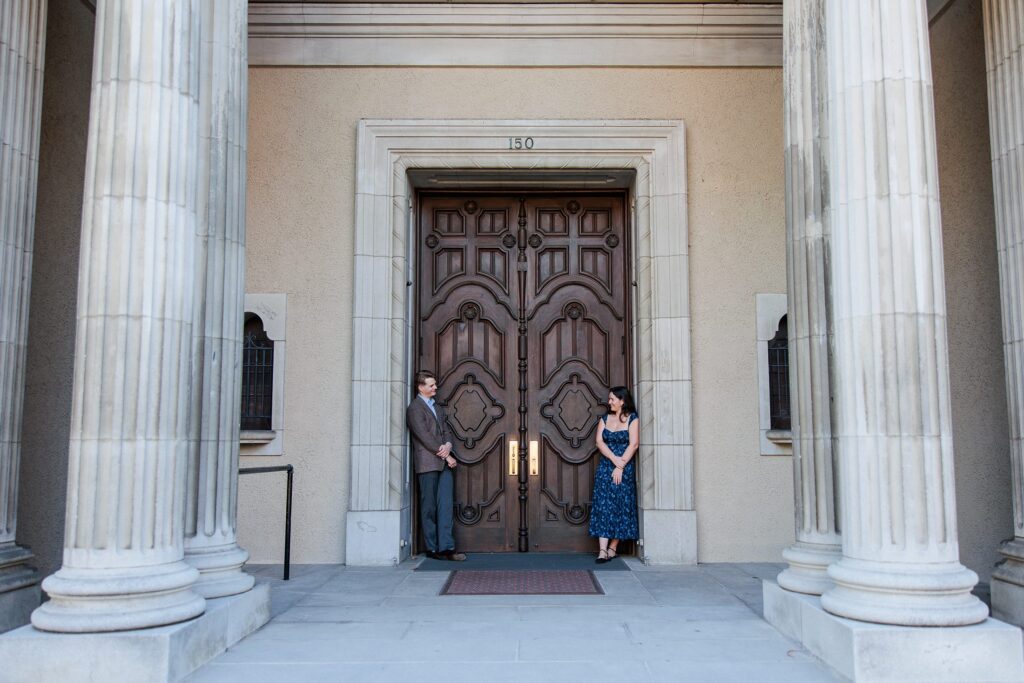 Engagement photos at Pomona College