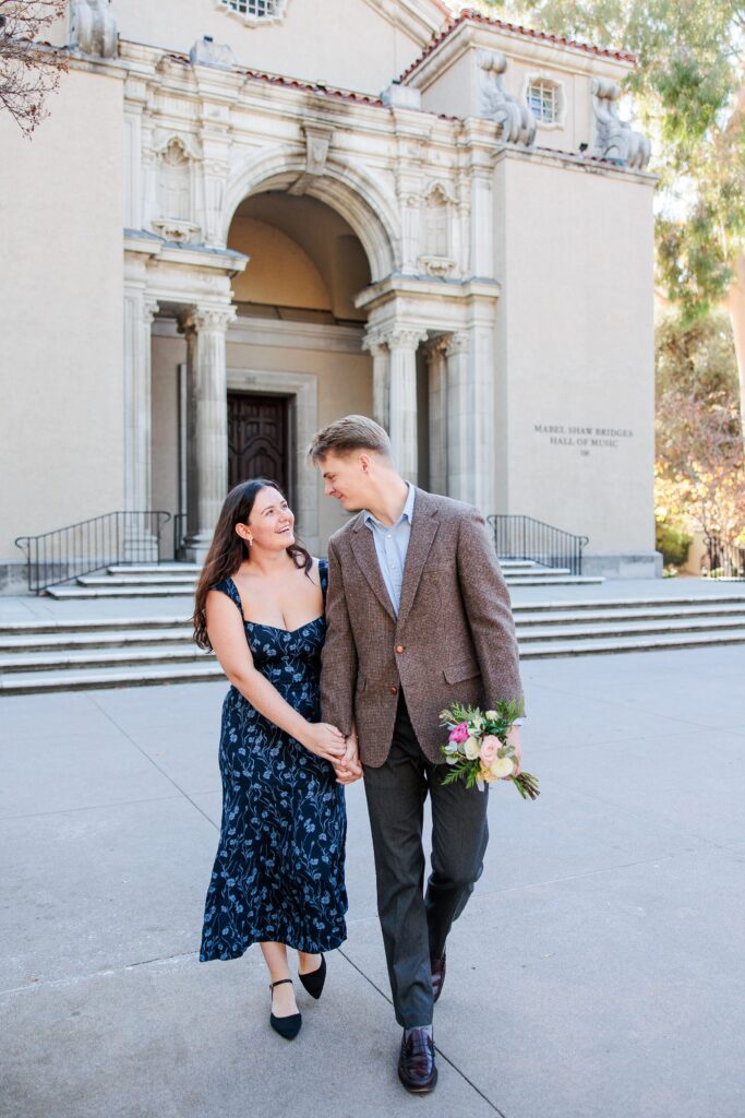 Engagement photos at Pomona College