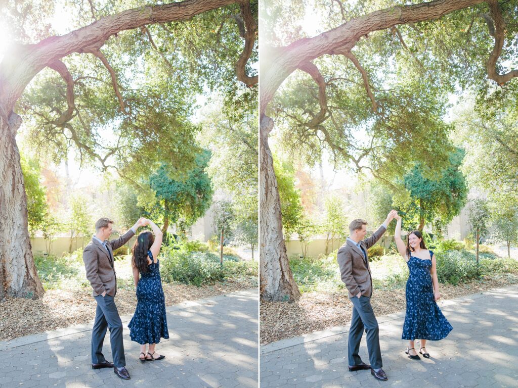 Engagement photos at Pomona College