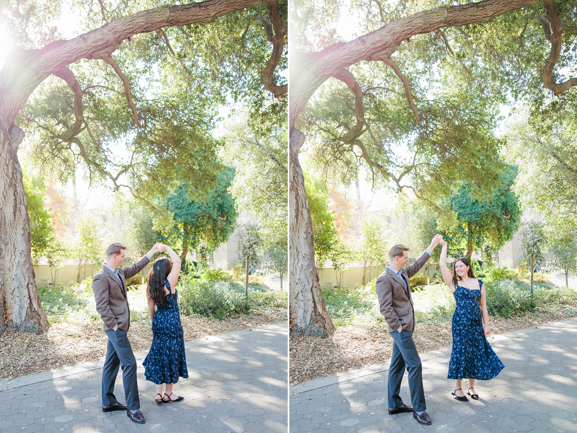 Engagement photos at Pomona College
