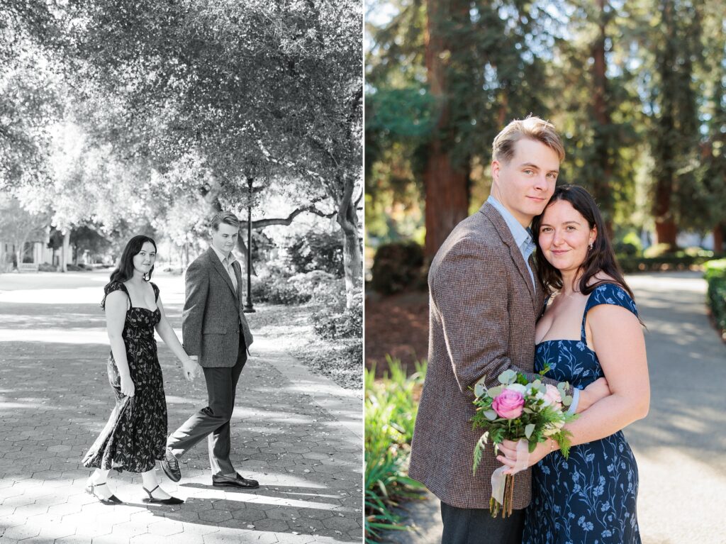 Engagement photos at Pomona College
