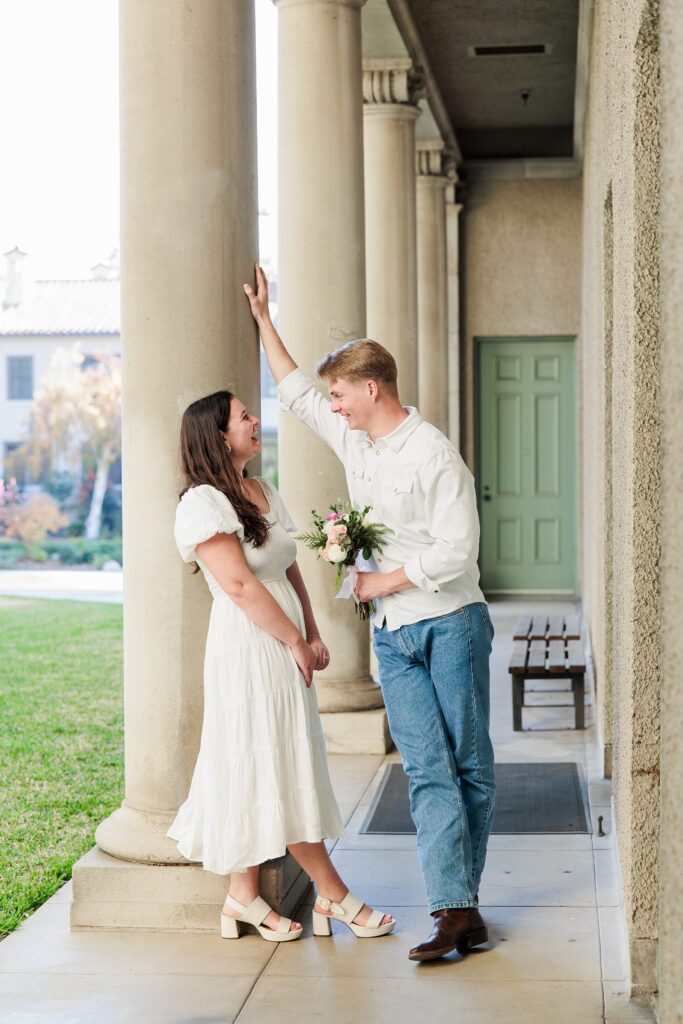 Engagement photos at Pomona College