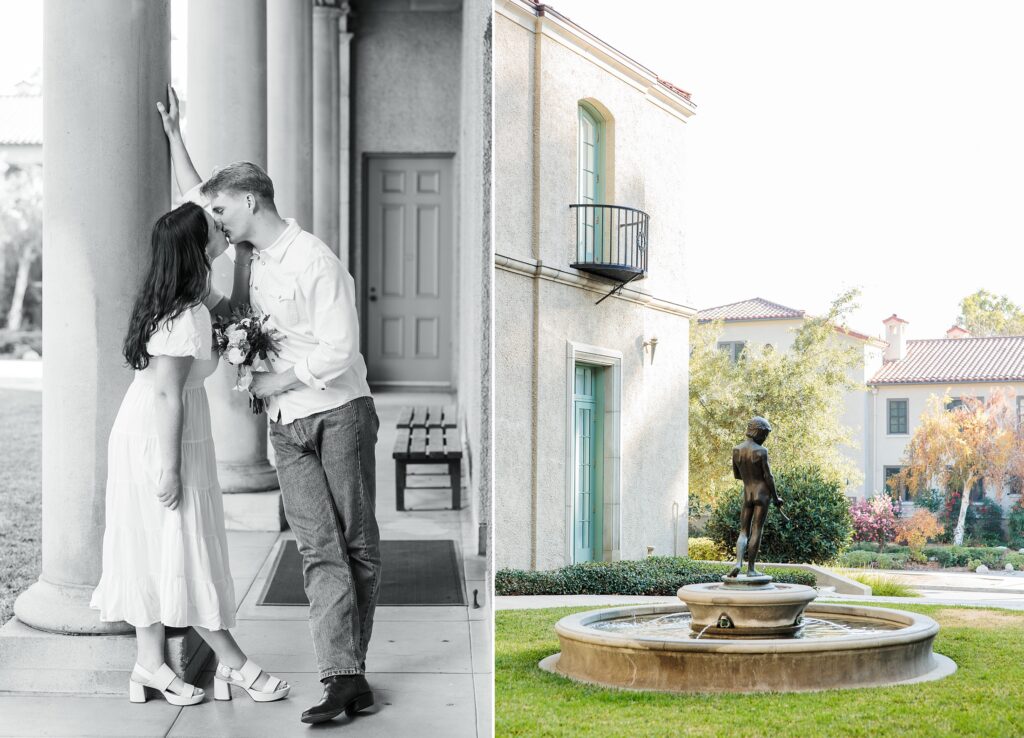 Engagement photos at Pomona College