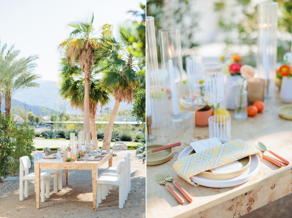 Southern California wedding photographer | Aubrey Rae | Palm Springs wedding venue reception decor, The Desert White House