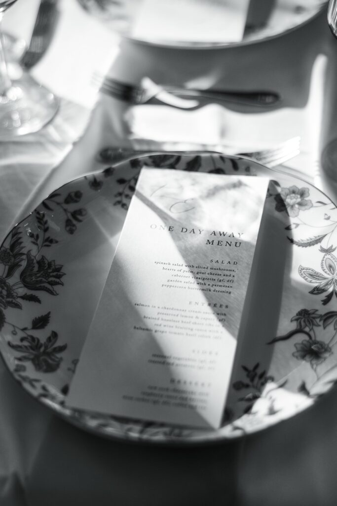 One day away wedding welcome party dinner Wilson Creek winery southern California