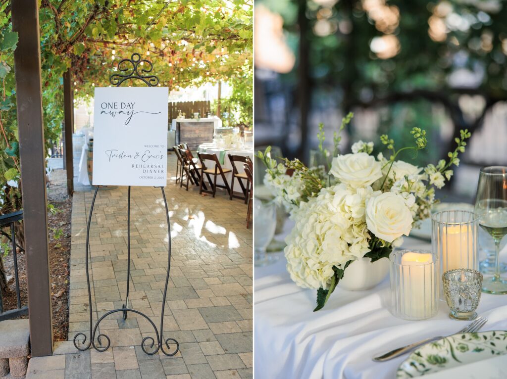 southern california wedding welcome party dinner Wilson Creek winery