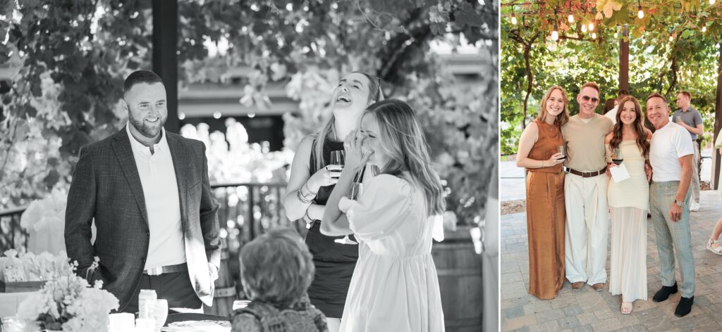 southern california wedding welcome party dinner Wilson Creek winery guest candids