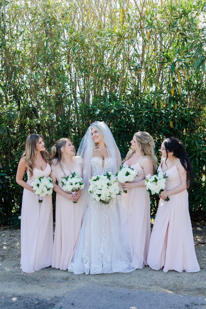 bride with bridesmaids