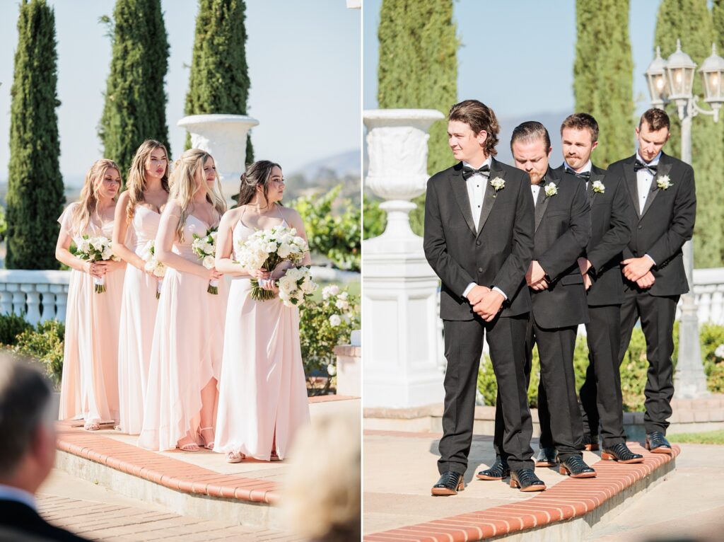 bridal party during ceremony
