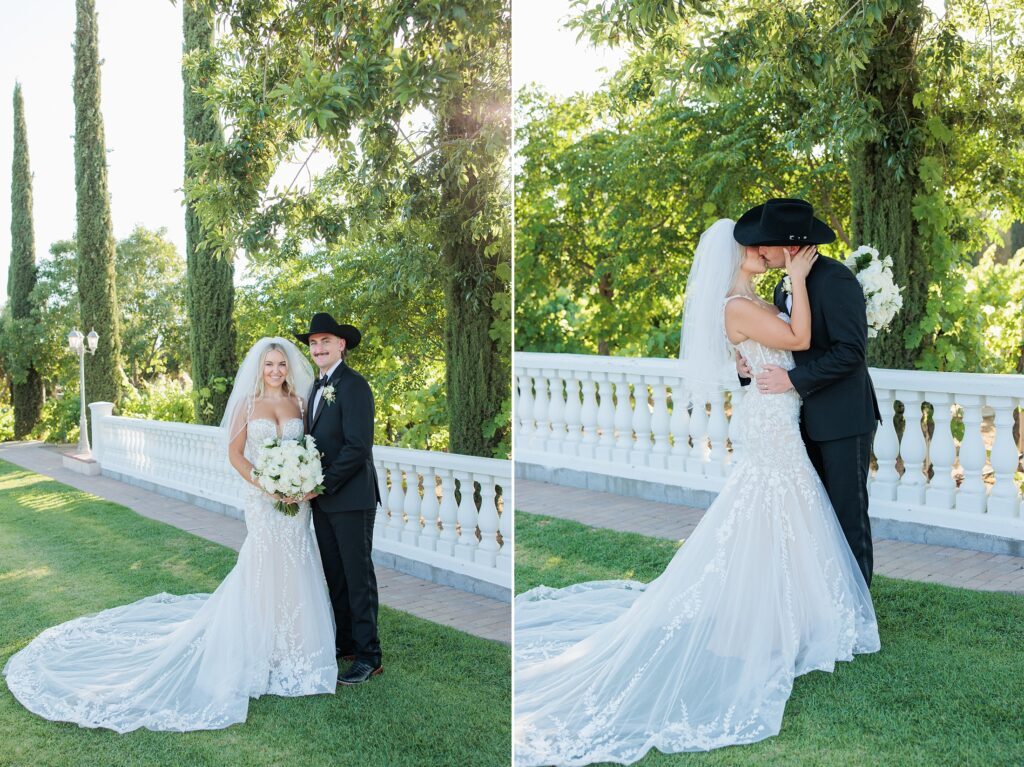 bride and groom romantic photos