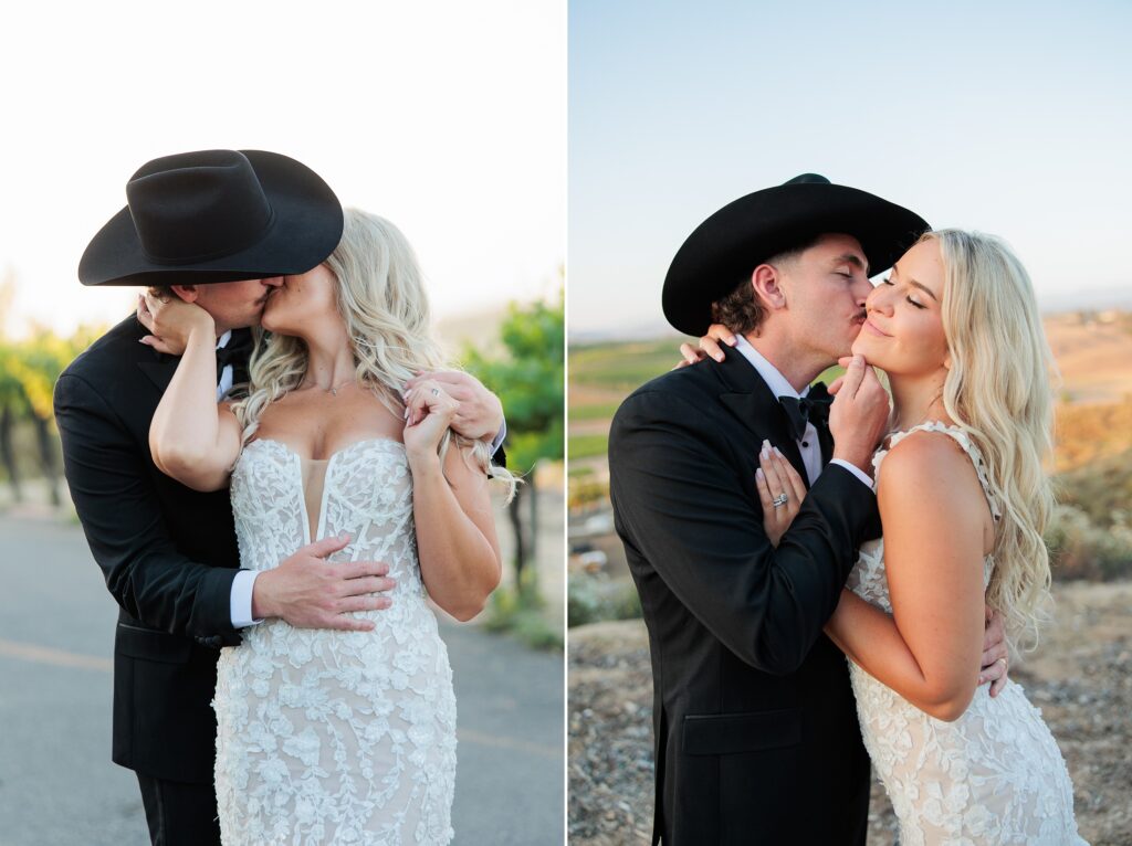 bride and groom portraits sunset photos at mount palomar 