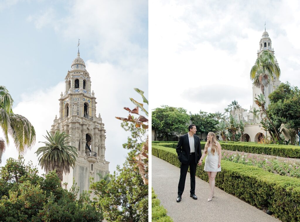 Balboa Park engagement photos southern California luxury wedding photographer